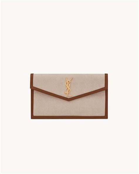 ysl uptown smooth leather|UPTOWN pouch in canvas and smooth leather .